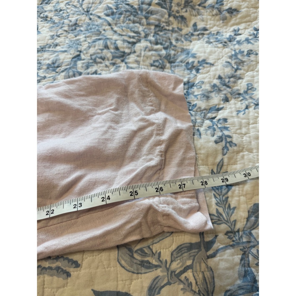 Abercrombie & Fitch Curve Love Light Pink Linen Blend Wide Leg Pants Size 28 6R - Picture 11 of 11